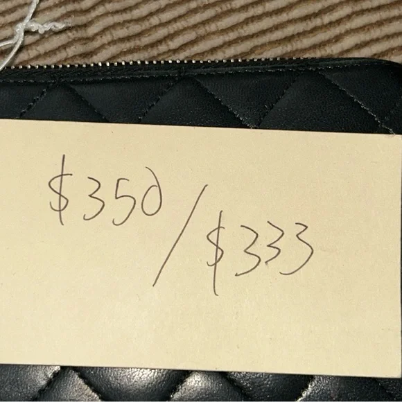 Authentic Chanel Lambskin Leather Quilted Black ZIP Around Wallet S# 20269630 - Picture 8 of 13